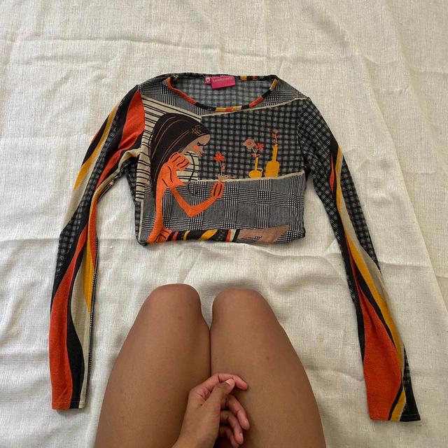 Vintage Supply Women's Crop top - Multi/Orange - 8 on Productcaster.