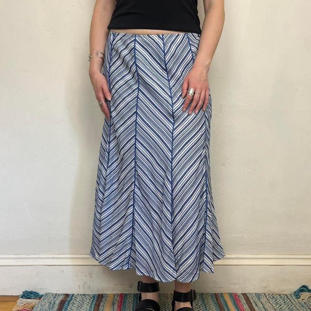 Preloved Women's Maxi Skirt - Blue - UK 12 on Productcaster.