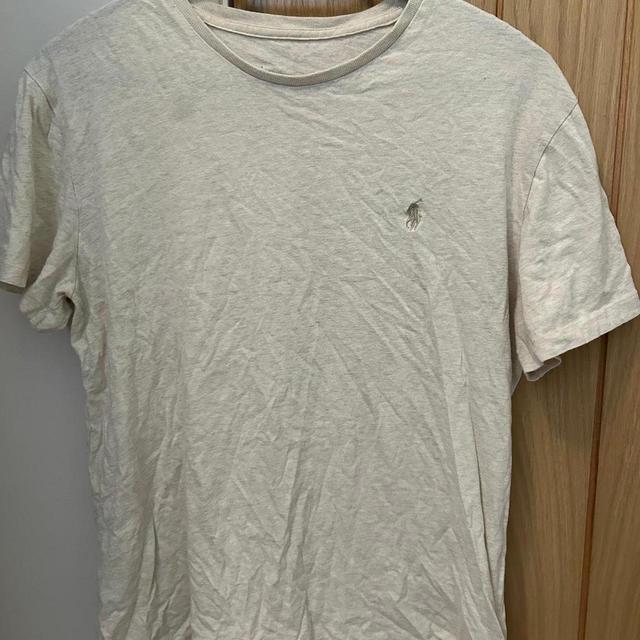 Polo Ralph Lauren Men's T-shirt - Cream/Tan - S on Productcaster.