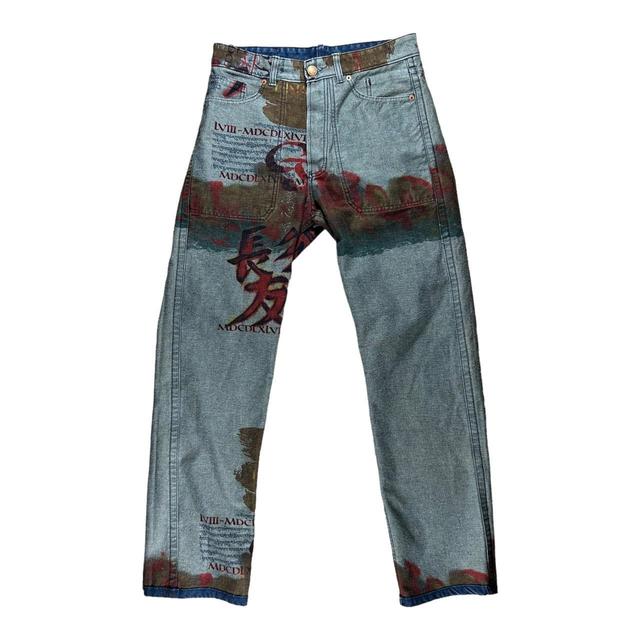 Jean-Paul Gaultier Men's Straight leg Printed Jeans - Multi - 32" on Productcaster.