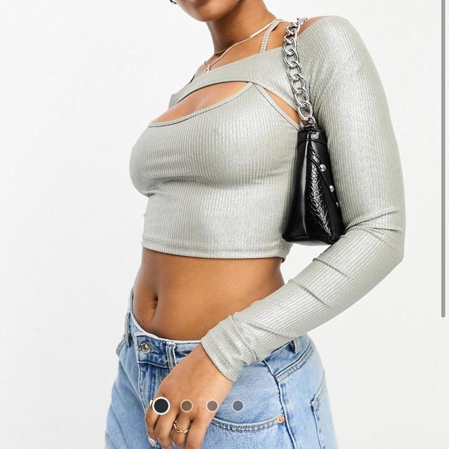 ASOS Women's Crop top - Grey/Silver - One size on Productcaster.