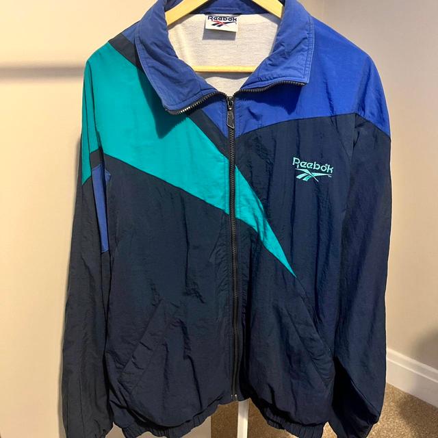 Reebok Men's Windbreaker Jacket - Blue/Navy - XL on Productcaster.