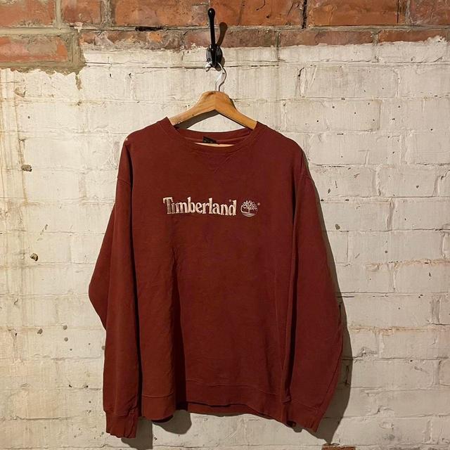 Timberland Men's Sweatshirt - Burgundy - M on Productcaster.