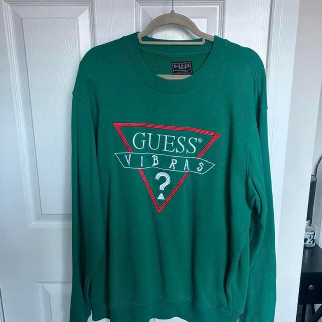 Guess Men's Sweatshirt - Green - XL on Productcaster.