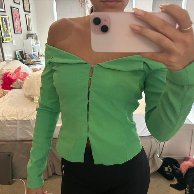 Zara Women's Top - Green - S on Productcaster.