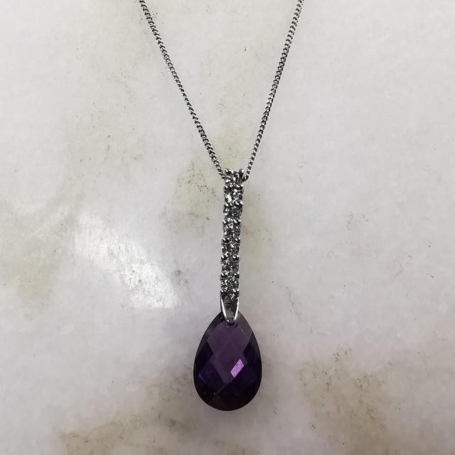 Preloved Women's Necklace - Silver/Purple on Productcaster.