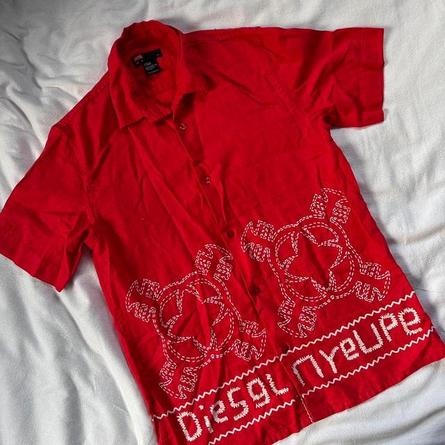 Diesel Men's T-shirt - Red/White - S on Productcaster.