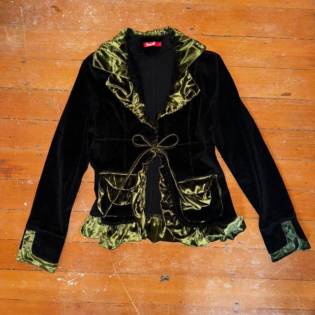 Vintage Women's Velvet Jacket - Black - UK 8 on Productcaster.