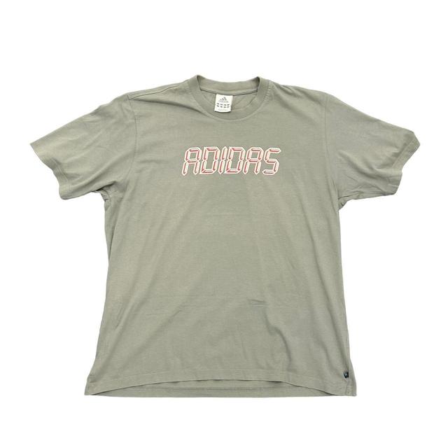 Adidas Men's T-shirt - Grey/Green - L on Productcaster.