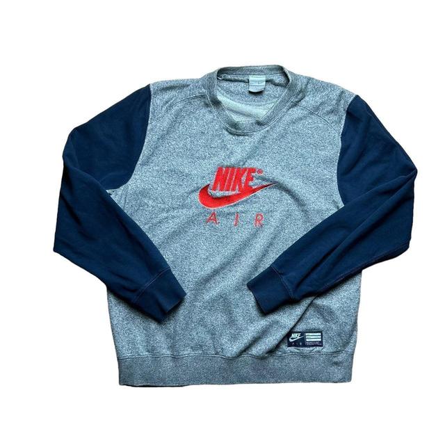 Nike Men's Sweatshirt - Grey/Blue - M on Productcaster.