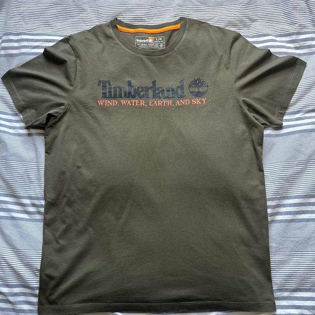 Timberland Men's T-shirt - Khaki/Green - L on Productcaster.