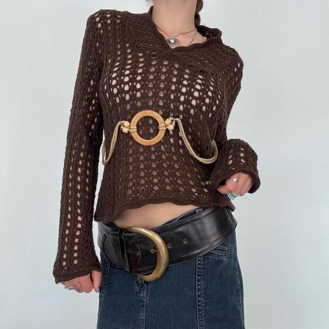 Vintage Women's Jumper - Brown - S on Productcaster.