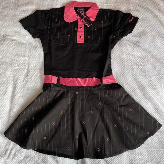 Vintage Women's A-line Dress - Black/Pink - L on Productcaster.