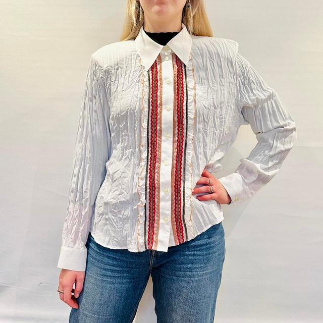 Vintage Women's Shirt - White/Multi - 14 on Productcaster.