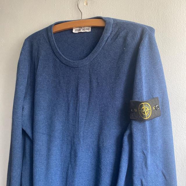 Stone Island Men's Jumper - Blue - L on Productcaster.