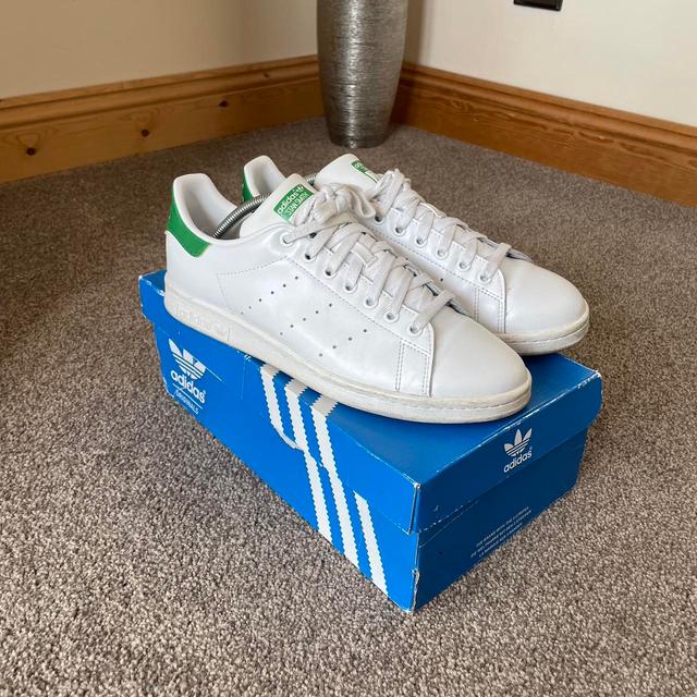 Adidas Originals Men's Trainers - White/Green - UK 8.5 on Productcaster.