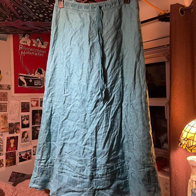 Per Una Women's Skirt - Blue/Green - UK 10 on Productcaster.