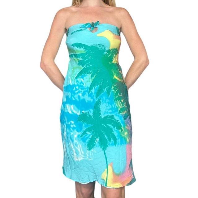 Warehouse Women's Party Dress - Green/Blue - 8 on Productcaster.