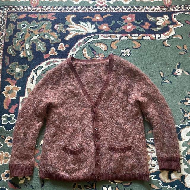 Vintage Men's Cardigan - Brown/Burgundy - M on Productcaster.