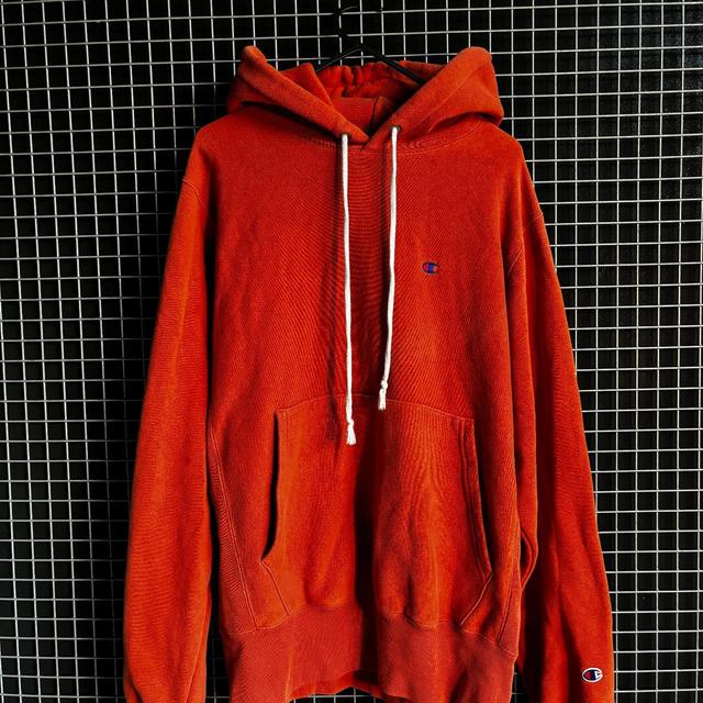 Champion Men's Hoodie - Orange/Red - S on Productcaster.