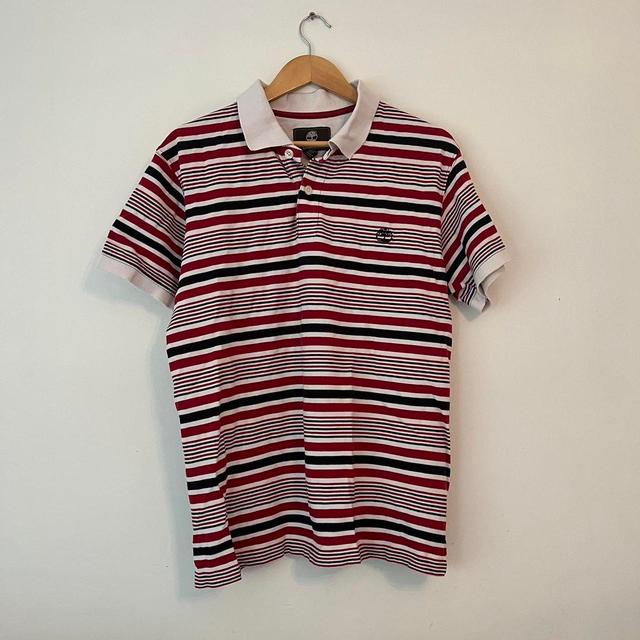 Timberland Men's Polo shirt - Red/White - L on Productcaster.