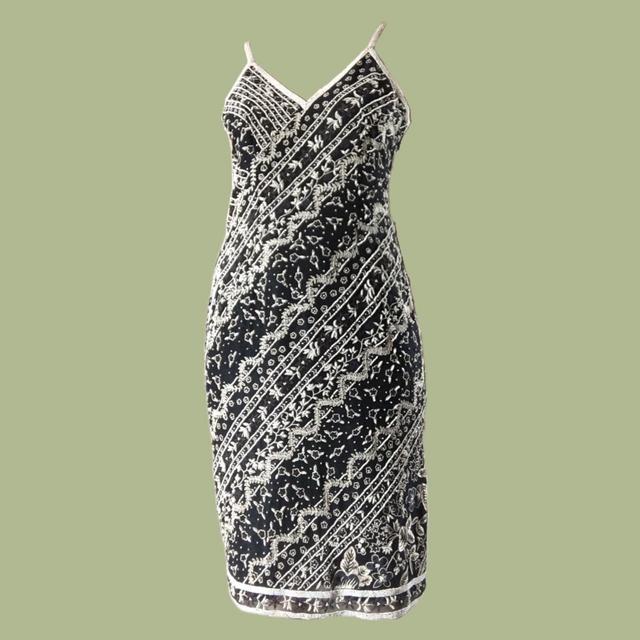 Vintage Women's Slip Dress - Black/White - S on Productcaster.