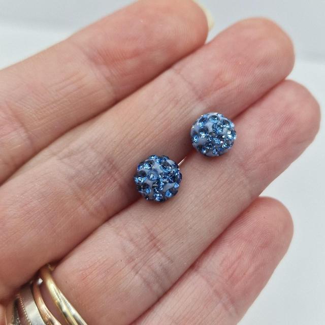 Women's Earrings - Blue/Silver on Productcaster.