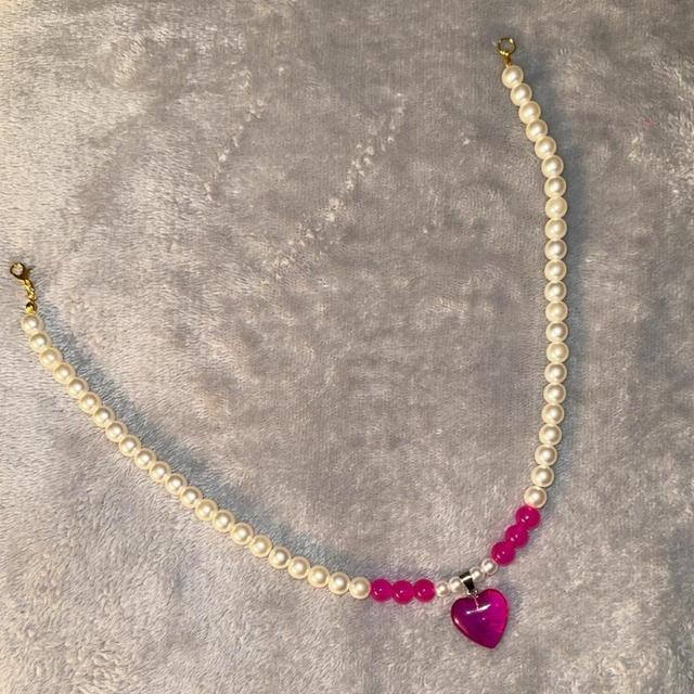 Handmade Women's Necklace - Pink on Productcaster.