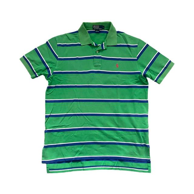 Polo Ralph Lauren Men's Polo shirt - Green/Blue - L on Productcaster.