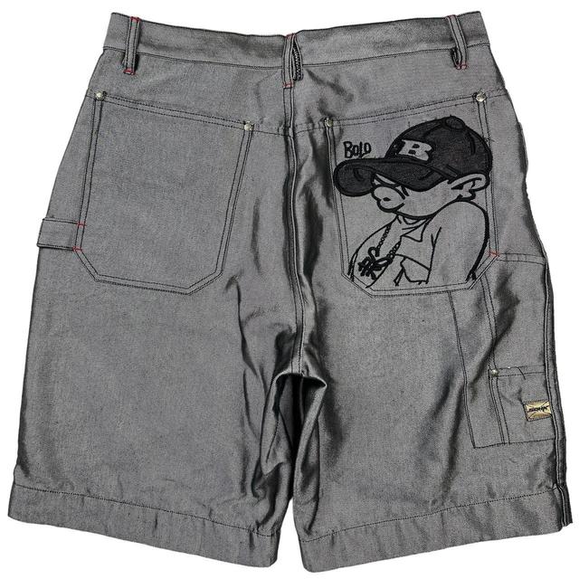 Vintage Men's Shorts - Grey/Black - 38" on Productcaster.