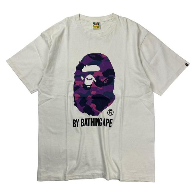 BAPE Men's T-shirt - White/Purple - XXL on Productcaster.