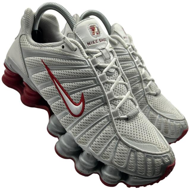 Nike Women's Trainers - Silver/Red - UK 5.5 on Productcaster.