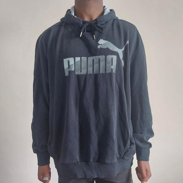 Puma Men's Hoodie - Black/Grey - L on Productcaster.