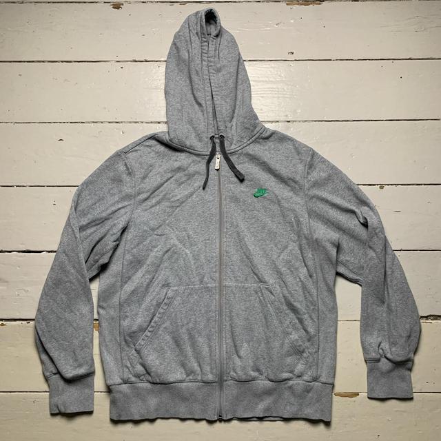 Nike Men's Hoodie - Grey/Green - L on Productcaster.