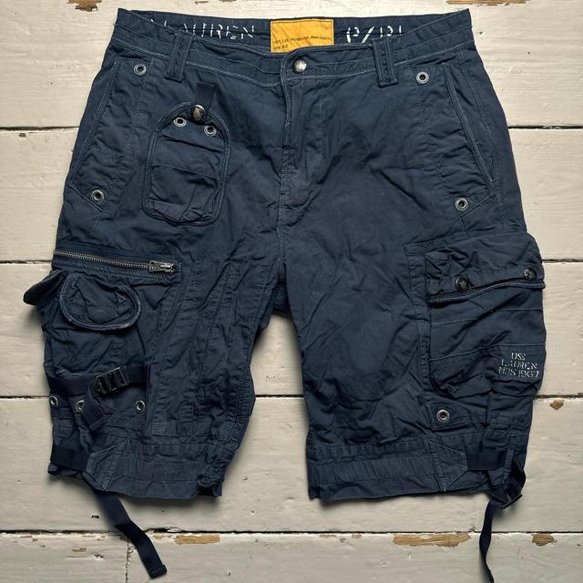 Polo Ralph Lauren Men's Shorts - Navy/Yellow - 32" on Productcaster.