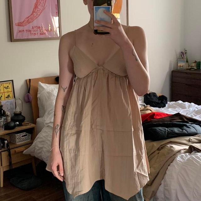 Women's Slip Dress - Tan/Cream - S on Productcaster.