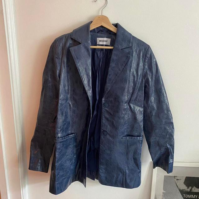 Weekday Women's Blazer Jacket - Blue - S on Productcaster.