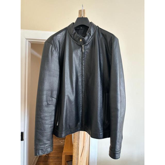 Men's Leather Jacket - Black - M on Productcaster.