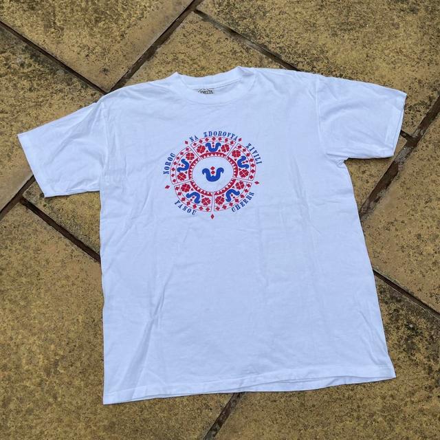 Vintage Men's T-shirt - White/Multi - L on Productcaster.