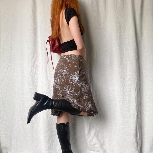 Vintage Women's Midi Skirt - Brown - UK 16 on Productcaster.