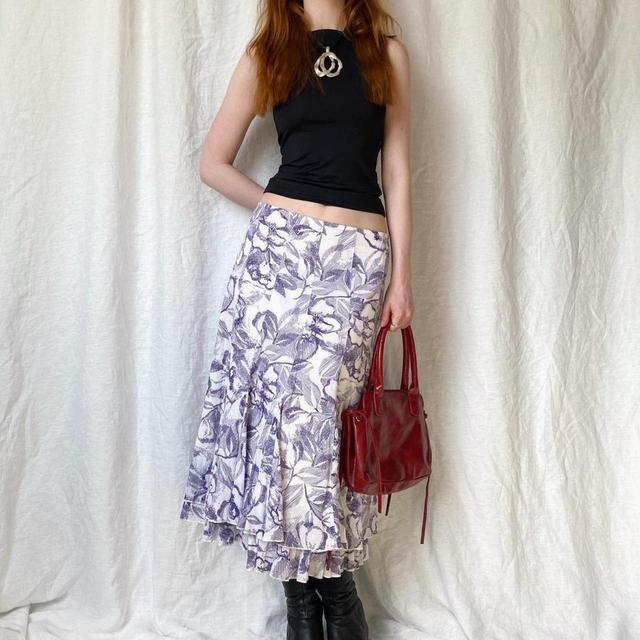 Vintage Women's Maxi Skirt - Purple - UK 14 on Productcaster.