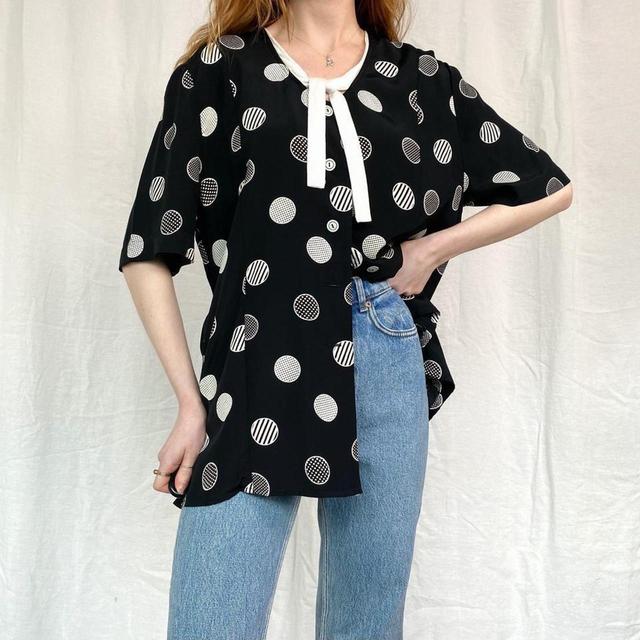 Women's Blouse - Black/White - 14 on Productcaster.