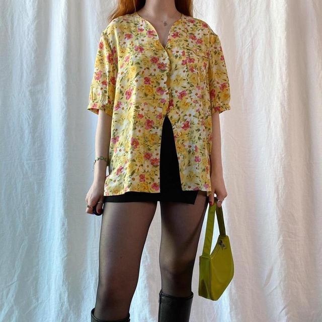 Women's Shirt - Yellow/Multi - 14 on Productcaster.