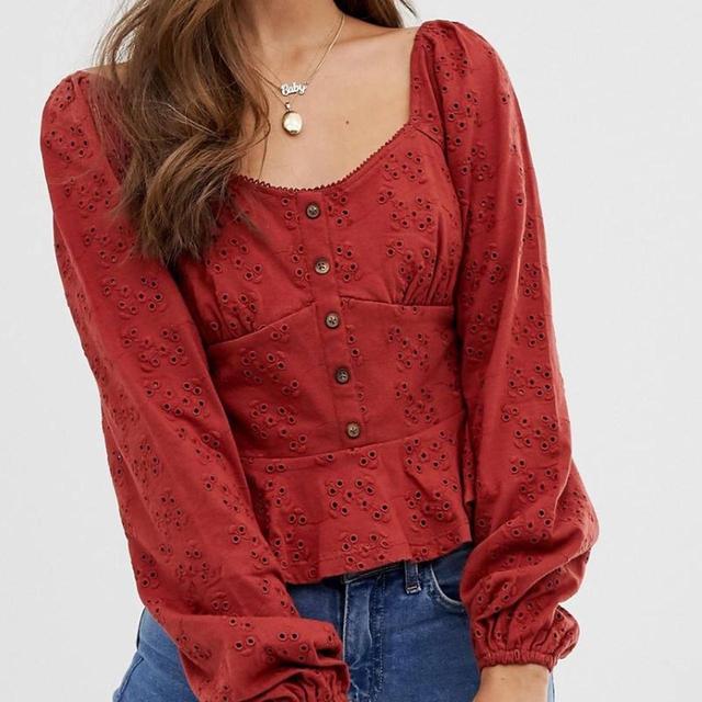 ASOS Design Women's Blouse - Red/Burgundy - 16 on Productcaster.