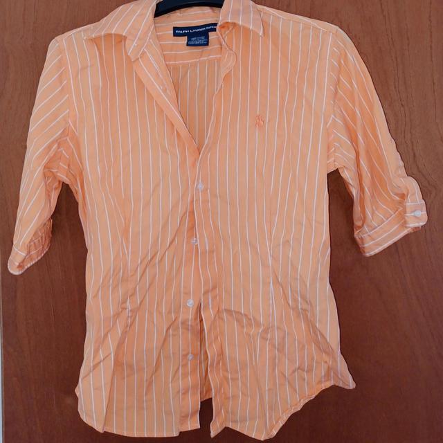 Ralph Lauren Women's Blouse - Orange/White - 6 on Productcaster.