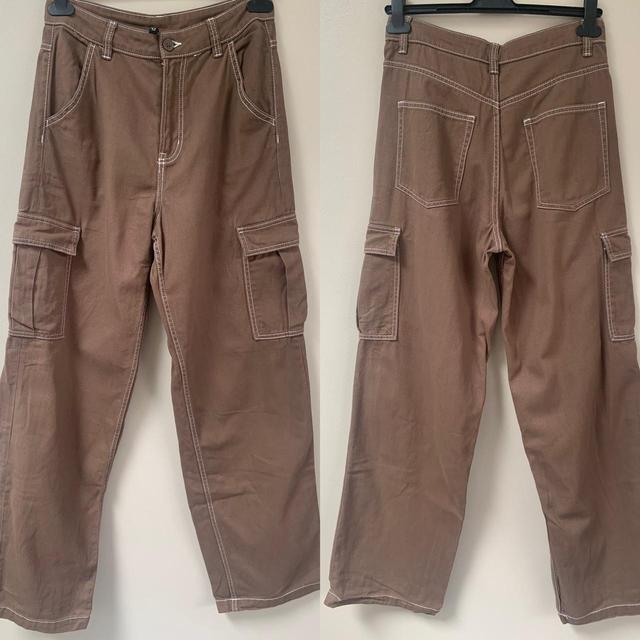 H&M Women's Cargo Jeans - Brown - UK 8 on Productcaster.