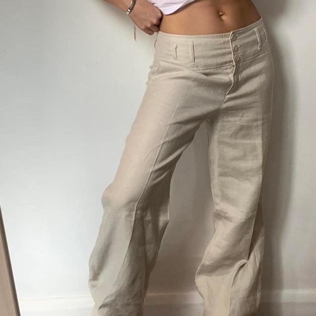 Next Women's Straight leg Trousers - Cream - One size on Productcaster.