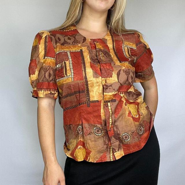 Vintage Women's Shirt - Red/Gold - 14 on Productcaster.