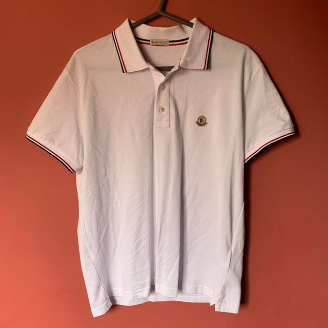 Moncler Men's Polo shirt - White - L on Productcaster.