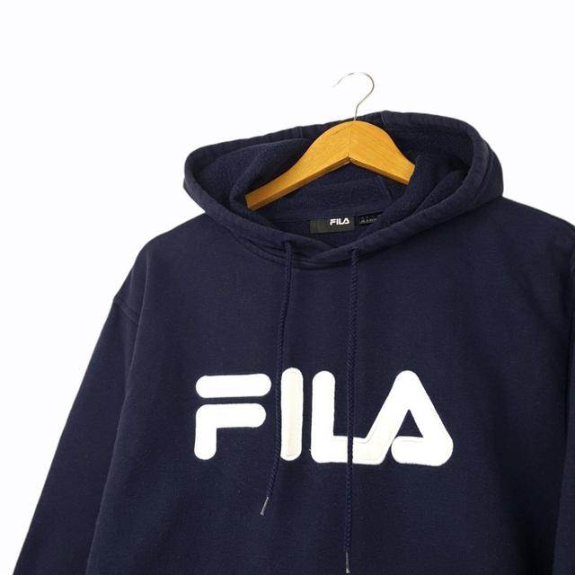 Fila Men's Hoodie - Navy - S on Productcaster.